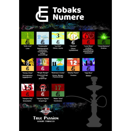 True Passion Le Chill (3) 200 g vandpibe tobak