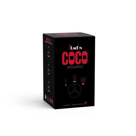 Aladin Coco 3‑delt Naturkul 1 kg | Kul til Vandpibe