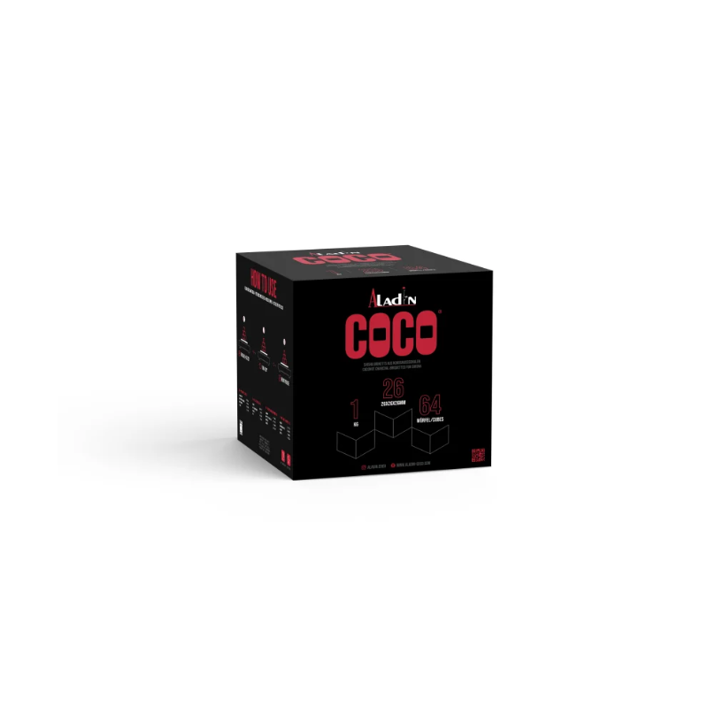 Aladin Coco 26 mm vattenpipskol – 1 kg | Naturligt vattenpipskol