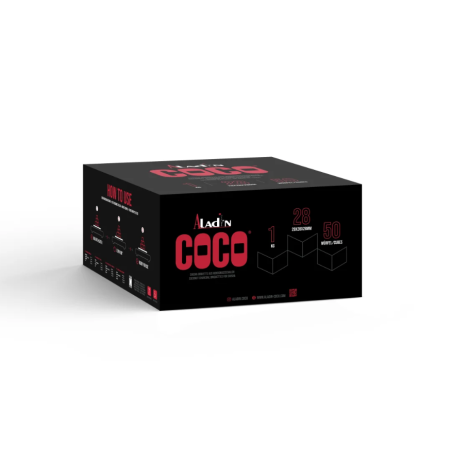 Aladin Coco Naturkul 28 mm 1 kg | Ekstra Lang Brændetid