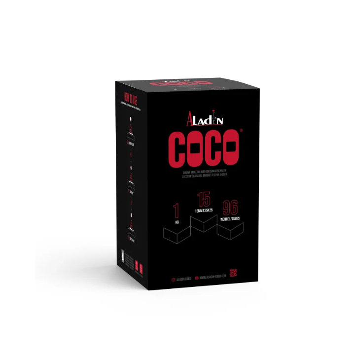 Aladin Coco 1/2 Shisha-Kohle – 1 kg | Naturkohle für Shisha