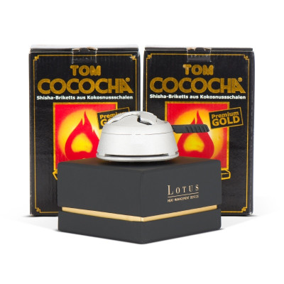Paketpris 11: Lotus värmeregulator inkl. TOM GOLD 1 kg kol till vattenpipa