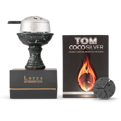 Lotus Värmeregulator inkl. TOM SILVER 1 kg kol & Saphire Squeeze 9