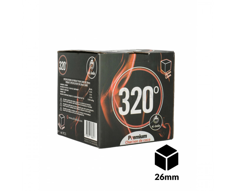 320° Red – 26 mm vattenpipa shisha Kol – 1 kg - Kokoskul
